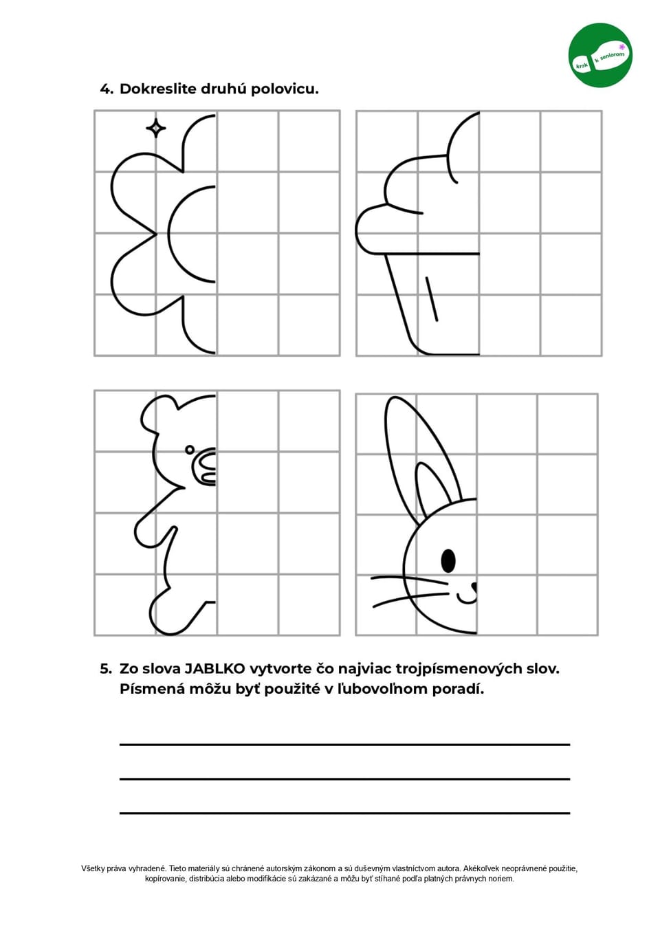 Second page of the worksheet, with follow-on tasks.